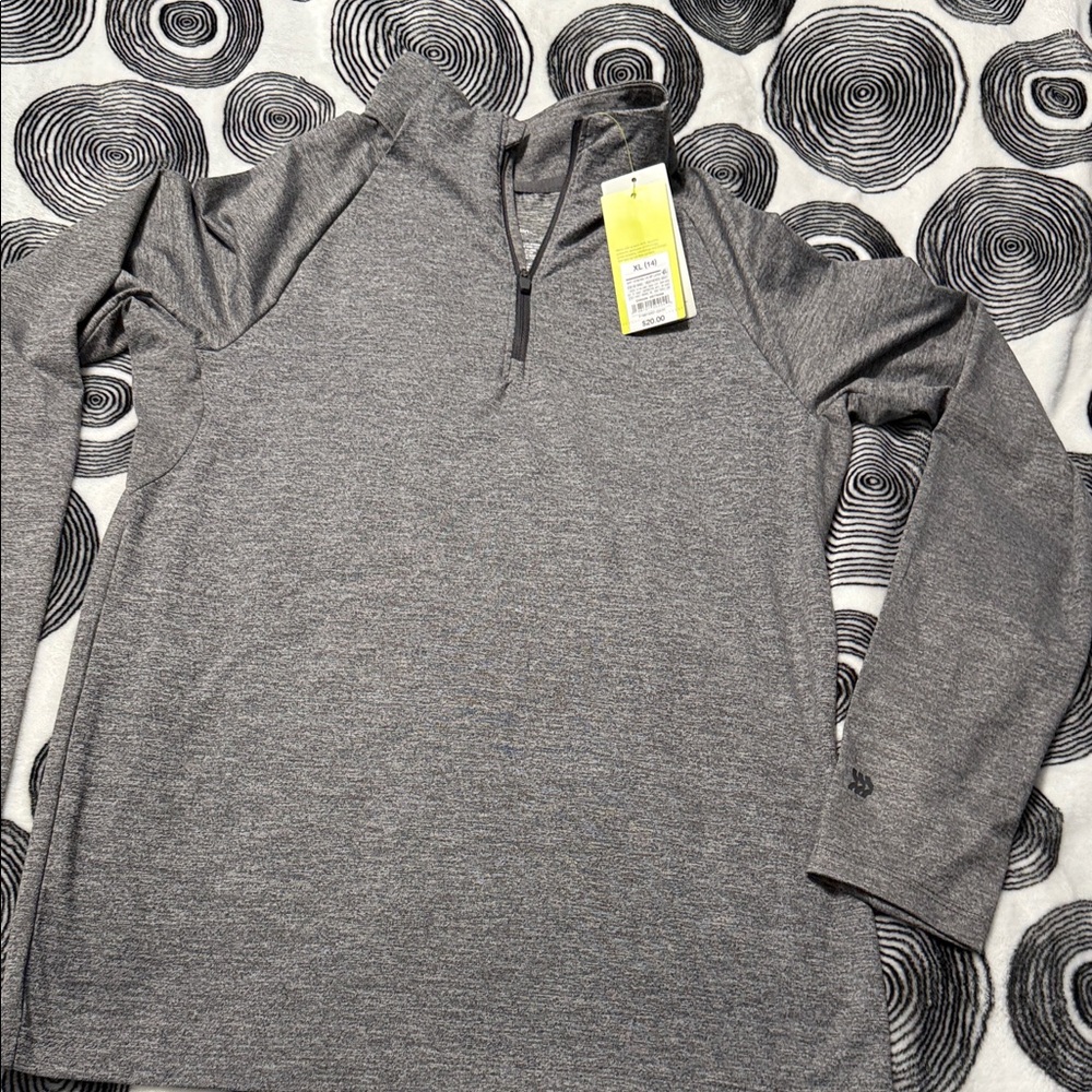 All in Motion Heather Gray Kids Quarter-Zip Sweatshirt
